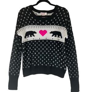 NWT Junior SO Polar Bear Heart Sweater Size XL